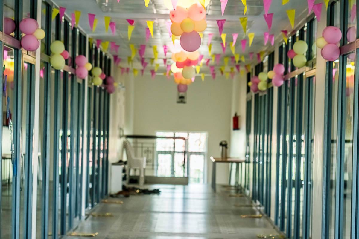 A decorated passage in the school.